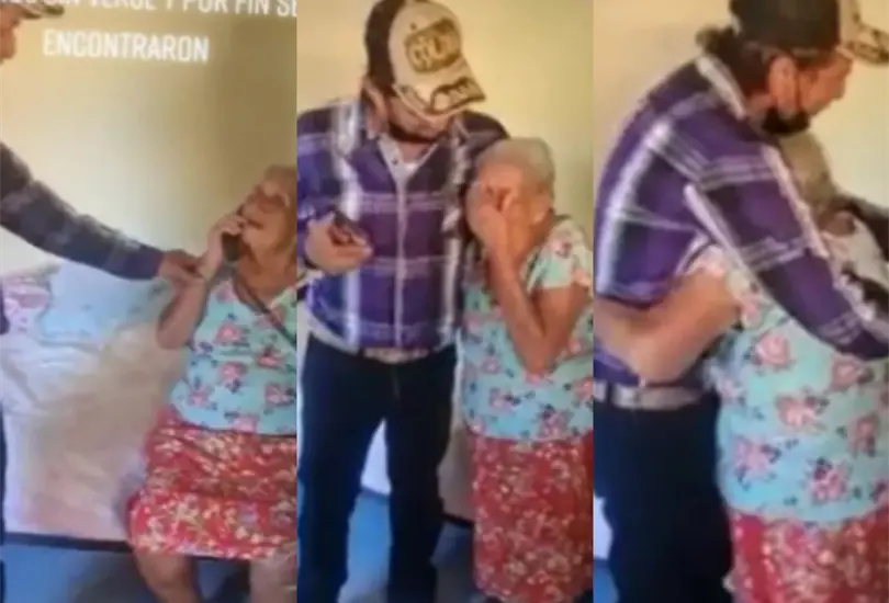 El hombre le prometi&oacute; a su mam&aacute; que no se volver&iacute;a a ir Cr&eacute;ditos: Captura de pantalla 