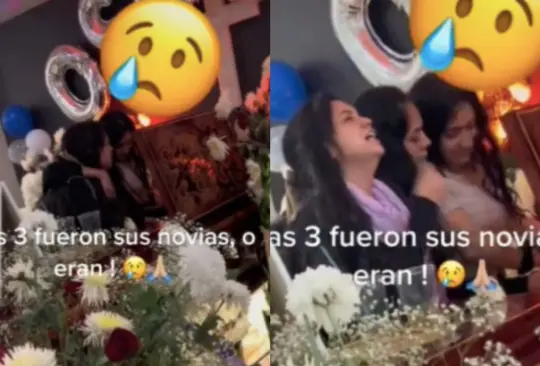 En el video se puede apreciar a las jóvenes enfrente del ataúd llorando Créditos: Captura de pantalla / TikTok