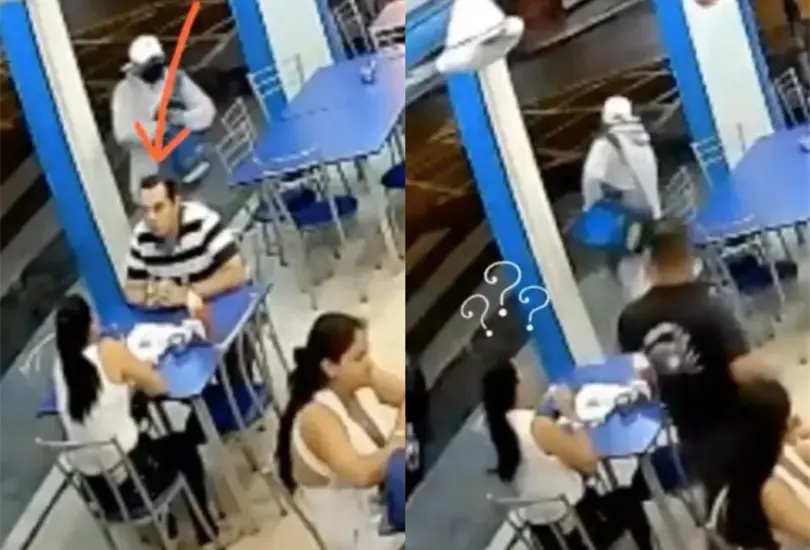 El hombre huyó en los primeros segundos del atraco Créditos: Captura de pantalla El hombre huyó en los primeros segundos del atraco Créditos: Captura de pantalla