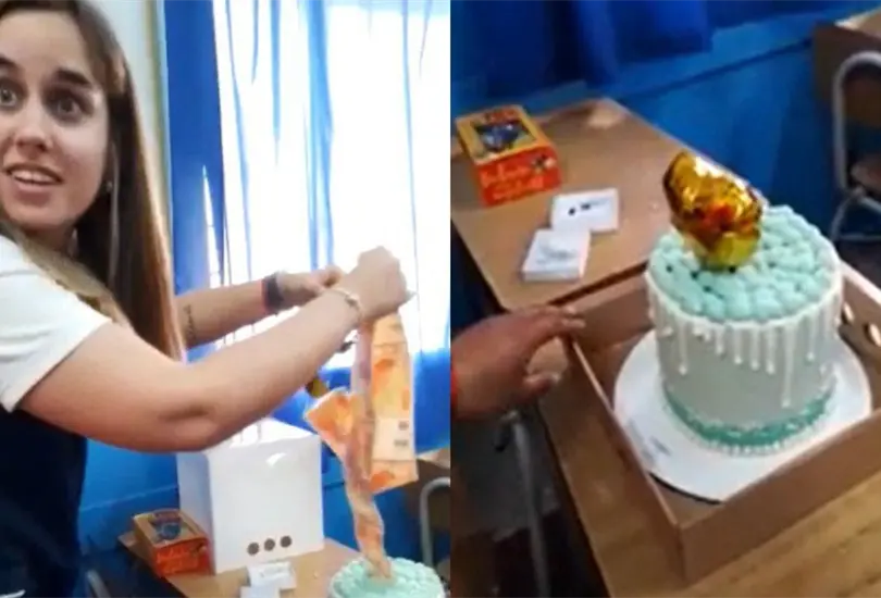 Los estudiantes decidieron darle un regalo a su profesora en el D&iacute;a del Maestro en Argentina