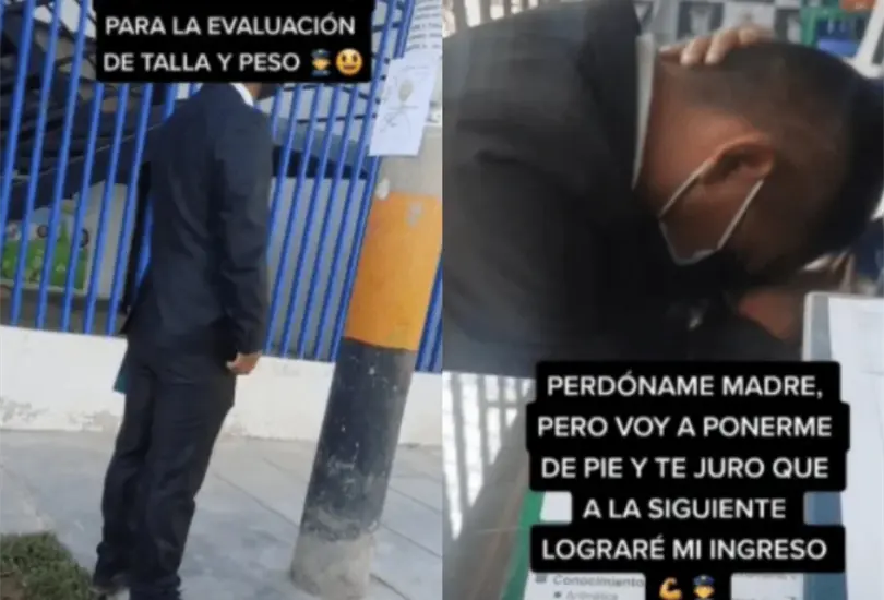 El joven pidió perdón a su madre por no cumplirle su deseo de ingresar a la escuela de policía Créditos: TikTok El joven pidió perdón a su madre por no cumplirle su deseo de ingresar a la escuela de policía Créditos: TikTok