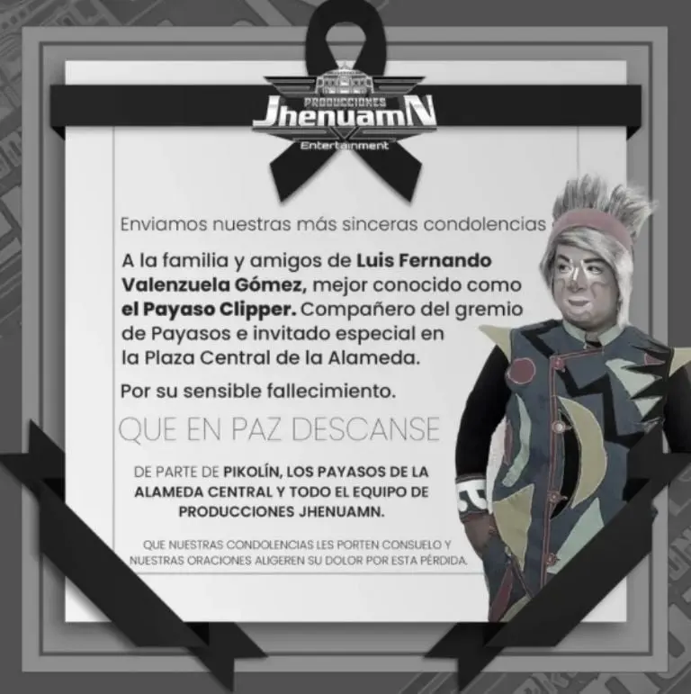 Amigos y compañeros del payaso Clipper lamentaron su deceso Créditos: Facebook