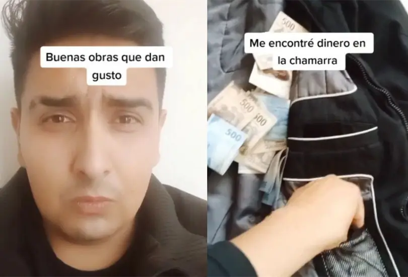 VIDEO | Hombre encuentra miles de pesos en una chamarra usada y los devuelve