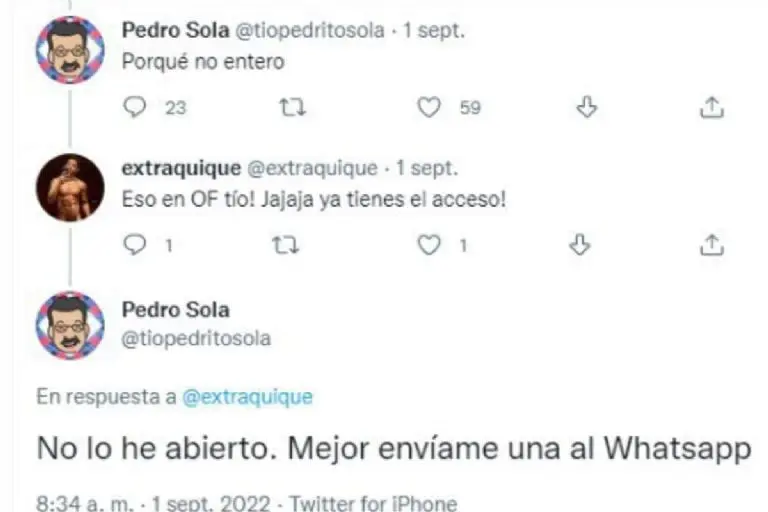 El conductor pidió contenido de tono a modelo de OnlyFans- Tomada de Twitter
