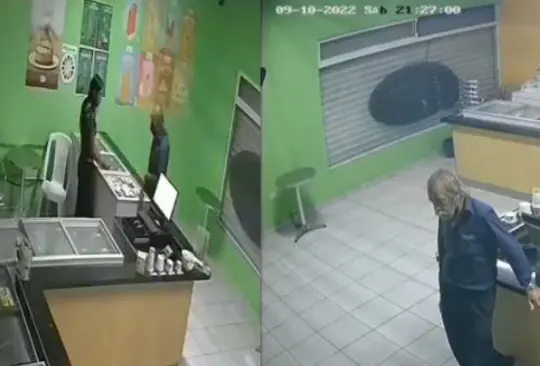 La joven logró salir de la heladería y encerrar al ladrón, quien espero pacientemente a que llegar la policía para ser detenido La joven logró salir de la heladería y encerrar al ladrón, quien espero pacientemente a que llegar la policía para ser detenido