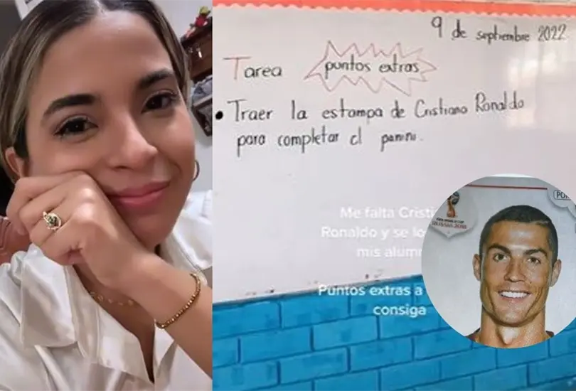 La maestra pidi&oacute; de tarea la estampa de Cristiano Ronaldo. 