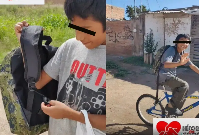 El peque&ntilde;o rompi&oacute; en llanto al ver su nueva bicicleta por lo que le pidi&oacute; al generoso hombre que lo dejara abrazarlo como muestra de gratitud