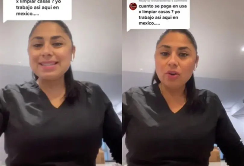 La tiktoker mexicana revel&oacute; los miles de pesos que gana al mes por limpiar casas ocho horas al d&iacute;a Cr&eacute;ditos: TikTok/ @indiravalencia20 