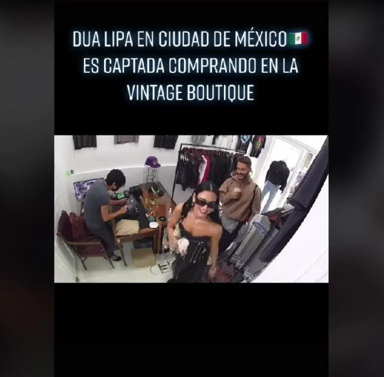 Dua Lipa visita boutique de segunda mano en CDMX (TikTok)