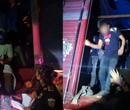 Chiapas: Rescatan a 153 migrantes abandonados en un camión de carga en Chiapa de Corzo