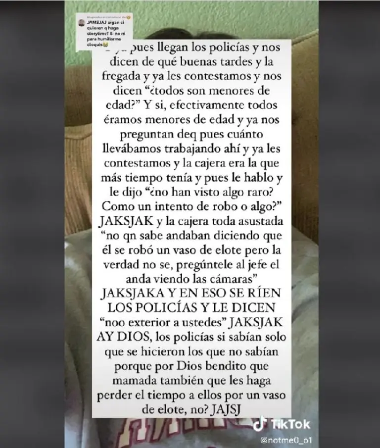 Jefe llama una patrulla porque un empleado se comió un elote (TikTok)