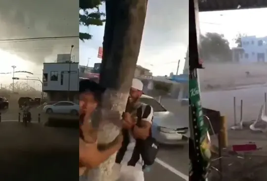 Las personas se tuvieron que sostener de árboles. Las personas se tuvieron que sostener de árboles.