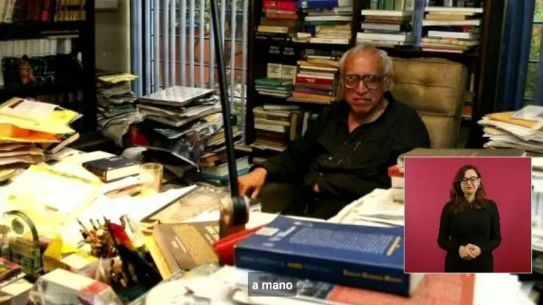 La oficina de Carlos Monsiváis. Foto: captura de pantalla.