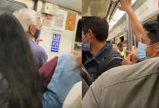 Hubo una pelea por AMLO en el Metro de la CDMX. 