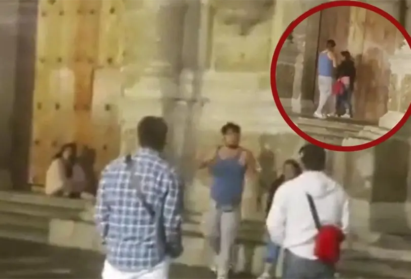 Al ver que el hombre insultaba y jaloneaba a la mujer, los testigos no dudaron ni un segundo y fueron a enfrentarlo Al ver que el hombre insultaba y jaloneaba a la mujer, los testigos no dudaron ni un segundo y fueron a enfrentarlo