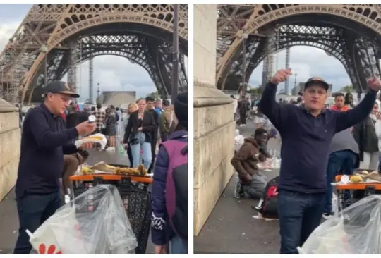 Colombiano vende elotes en la Torre Eiffel 