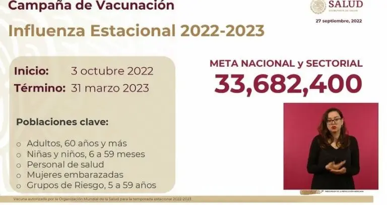 Campaña de vacunación contra la influenza en México. Foto: captura de pantalla.