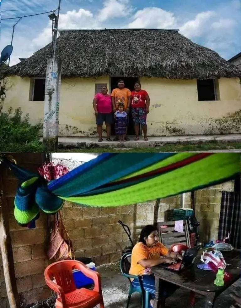 Guillermo Chin en la casa de su infancia donde inició sus exploraciones por los misterios del universo. Foto: Twitter.