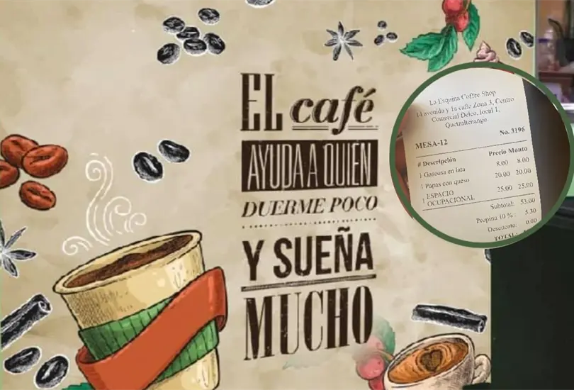 Fue La Esquina Coffee Shop, un caf&eacute; ubicado en la ciudad de Quetzaltenango, en Guatemala, quien le cobr&oacute; a una clienta el asiento que ocup&oacute; para comer su platillo