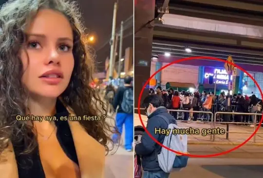 Joven suiza queda en shock al ver la fila del metro y piensa que es una fiesta