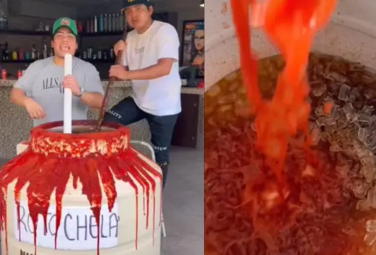 Los tiktokers Pakoyaso y Juliomv1 prepararon una rotochela en un tinaco de 500 litros