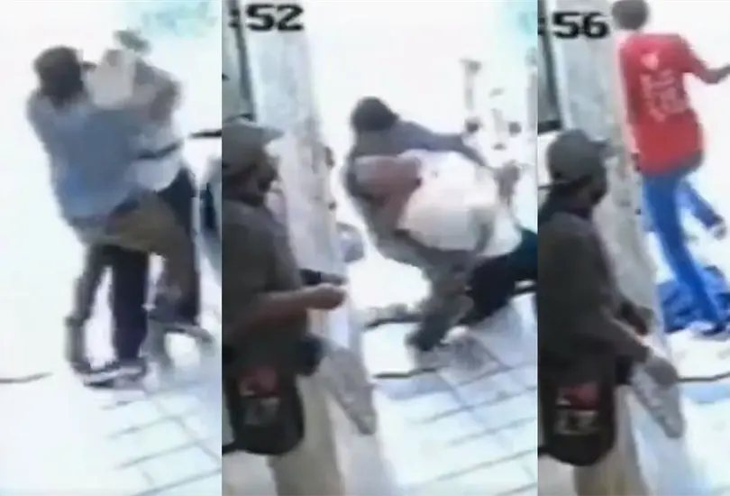 El ladr&oacute;n fue sometido por las personas. 