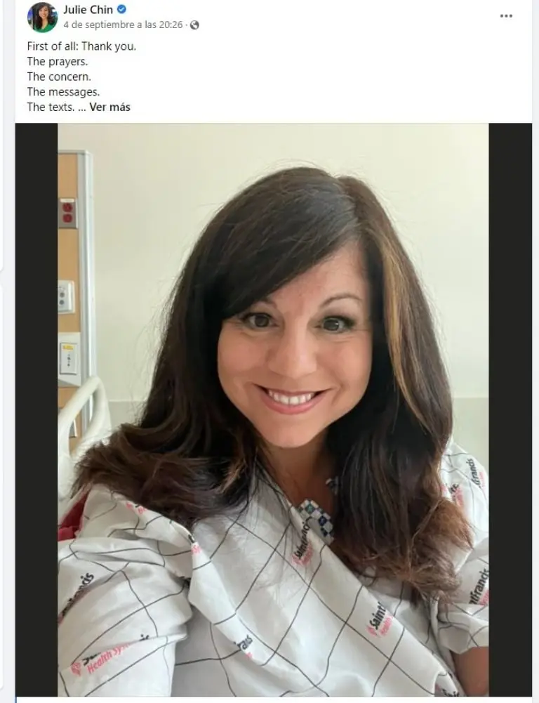 Julie Chin agradece las muestras de apoyo (Facebook)