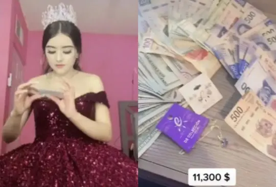 La quinceañera se mostró decepcionada por recibir como regalo más de 11 mil pesos Créditos: Captura de video 