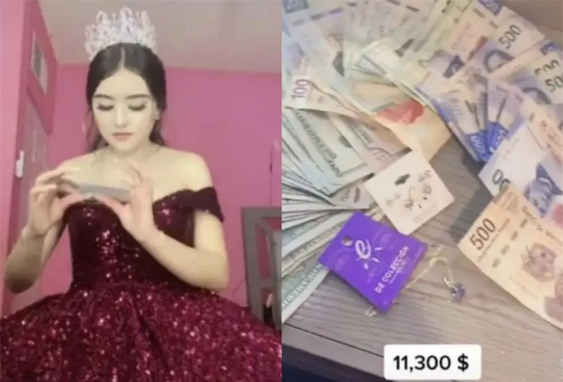 La quincea&ntilde;era se mostr&oacute; decepcionada por recibir como regalo m&aacute;s de 11 mil pesos Cr&eacute;ditos: Captura de video 