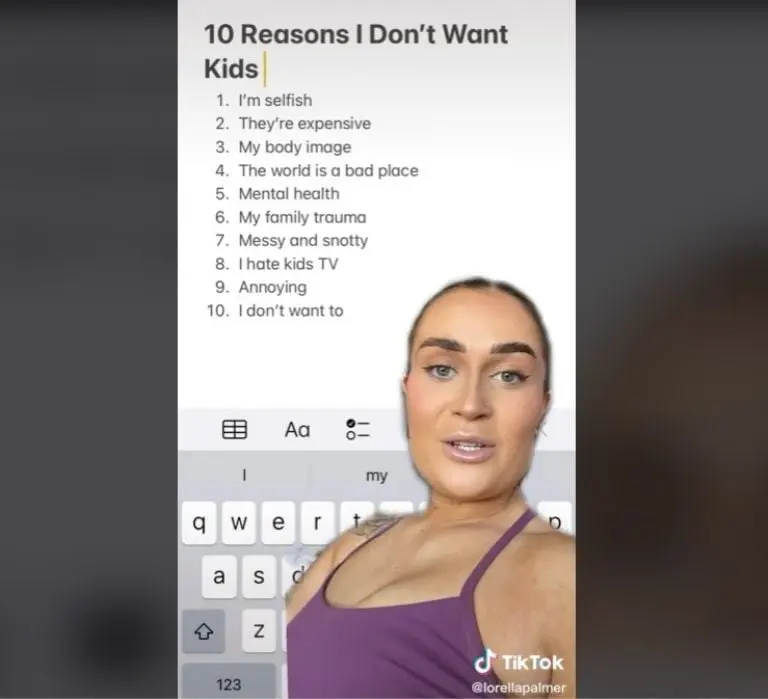 Abogada publica lista de razones para no tener hijos (TikTok)
