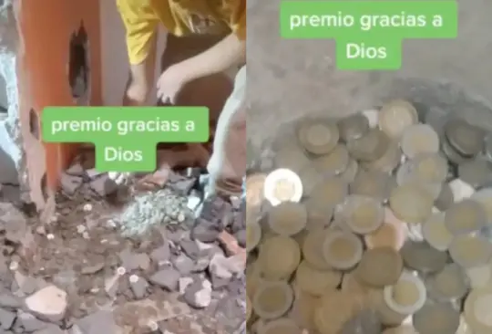 Los albañiles encontraron un tesoro tras derrumbar una pared en la que estaban trabajando Créditos: Captura de pantalla 
