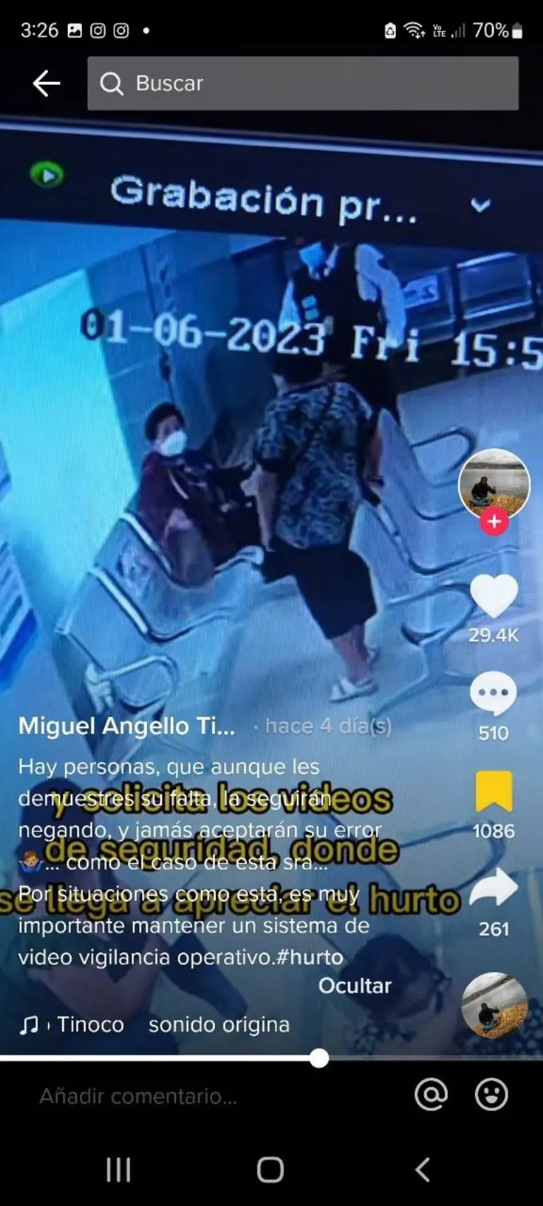 Pese a que la cámara la captó, ella negaba todo -Tomada de video