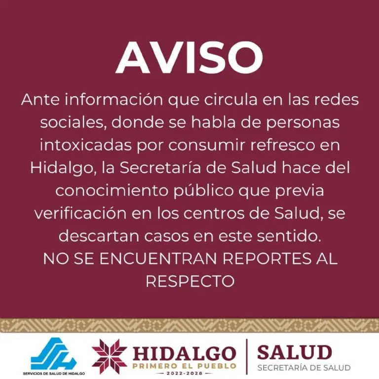 Auido falso sobre intoxicación - Twitter