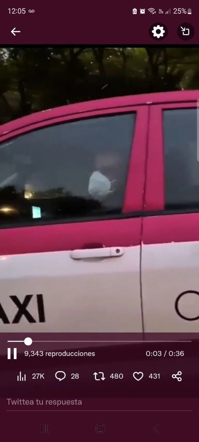 Taxista amenaza a conductor - Tomada de video