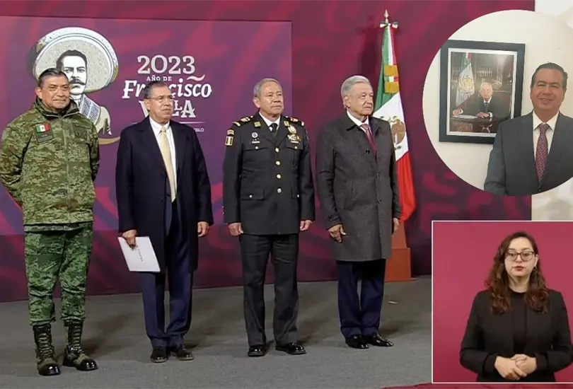 AMLO presentó a los nuevos subsecretario de SSPC y comandante de la Guardia Nacional, confesó que Ricardo Mejía Berdeja sólo le mandó un papel con su renuncia. AMLO presentó a los nuevos subsecretario de SSPC y comandante de la Guardia Nacional, confesó que Ricardo Mejía Berdeja sólo le mandó un papel con su renuncia.