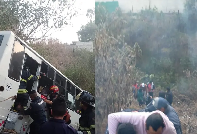 Microbús se queda sin frenos y cae a barranco en Naucalpan | VIDEO ...
