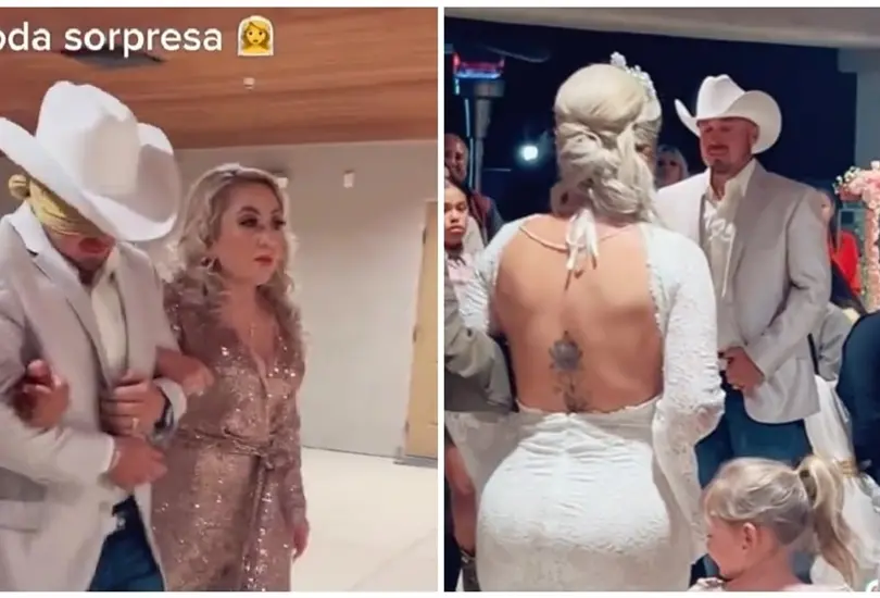 Mujer le prepara boda sorpresa a su novio 