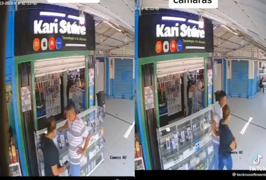 Los ladrones se organizan para distraer a la vendedora y así robar los teléfonos Los ladrones se organizan para distraer a la vendedora y así robar los teléfonos
