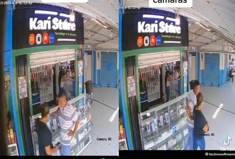 Los ladrones se organizan para distraer a la vendedora y as&iacute; robar los tel&eacute;fonos
