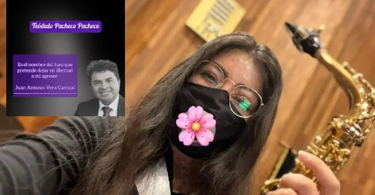 El juez Teódulo Pacheco fue parcial, denunció la saxofonista María Elena Ríos. Imagen: @_ElenaRios