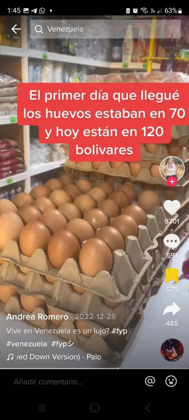 Joven muestra precios de canasta básica en Venezuela - Tomada de video