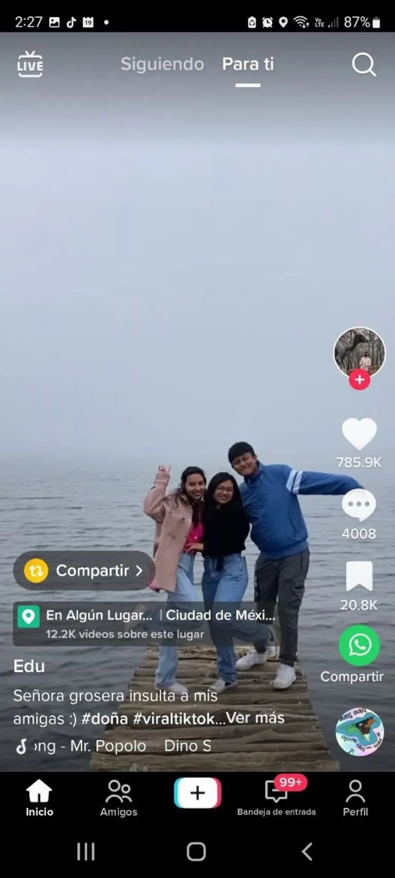 Señora insulta a turistas - Tomada de video