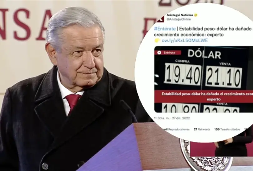 AMLO pidi&oacute; no faltarle el respeto al pueblo refiri&eacute;ndose a una nota afirmando que la estabilidad del peso frente al dolar da&ntilde;a el crecimiento econ&oacute;mico.