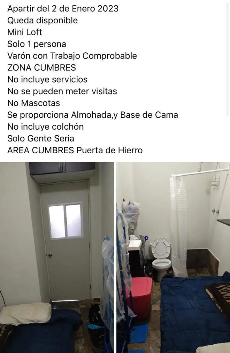 Rentan un baño como mini loft (Facebook)