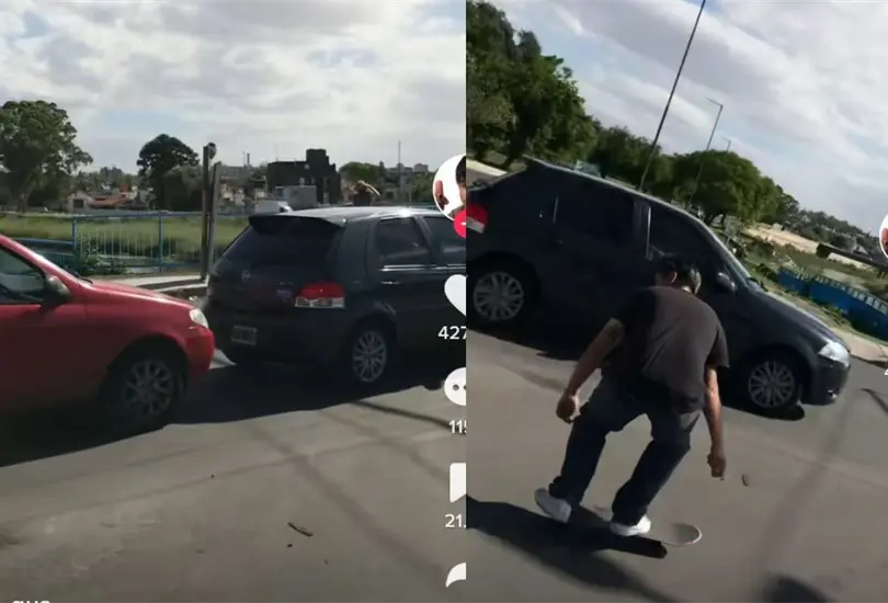 Los j&oacute;venes se grababan mientras patinaban, sin imaginar que suceder&iacute;a un accidente justo detr&aacute;s de ellos