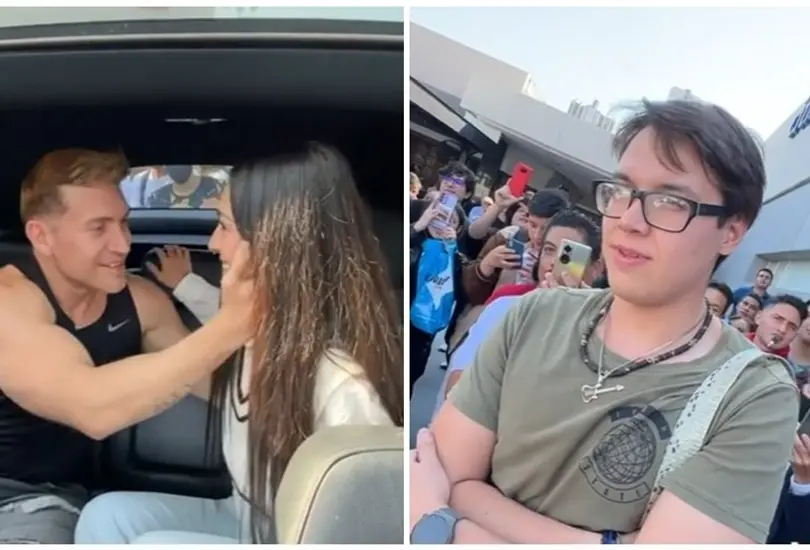 Mujer besa a otro frente a su novio Mujer besa a otro frente a su novio