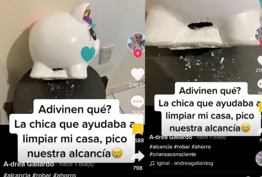 Mujer capta a empleada doméstica robando ahorros de la alcancía de sus hijas