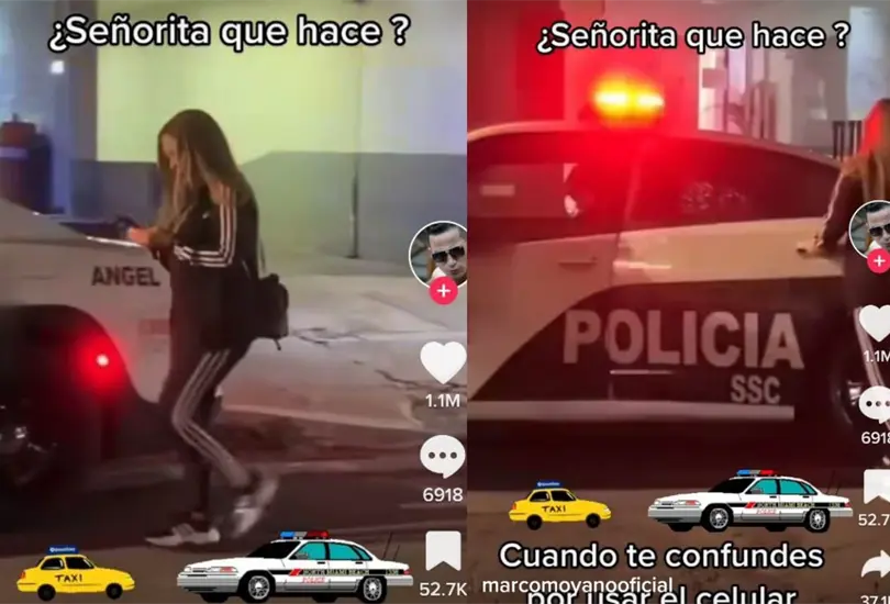La mujer ingres&oacute; a una patrulla pensando que era su taxi de aplicaci&oacute;n, hecho que qued&oacute; grabado en un video que pronto se hizo viral 