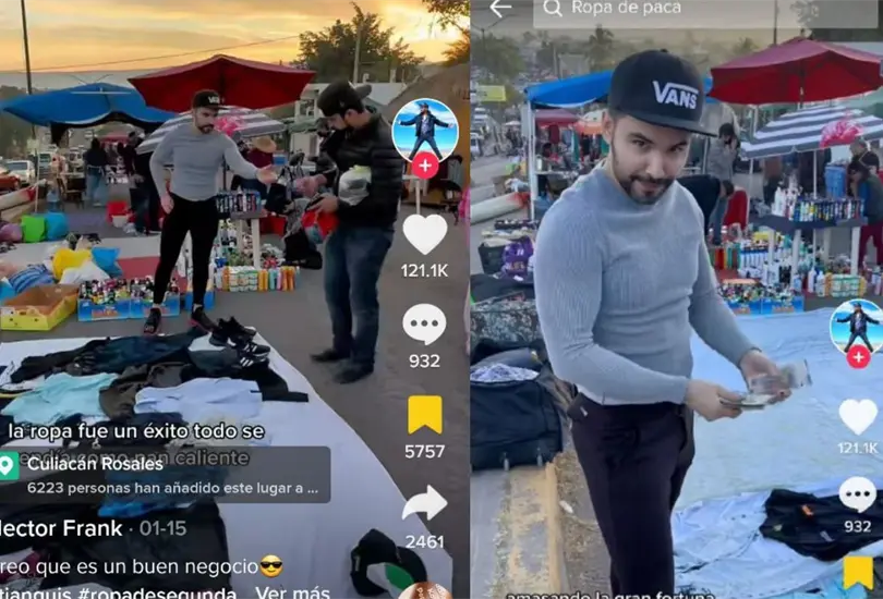 Tiktoker revela cu&aacute;nto dinero gana vendiendo ropa usada en tianguis