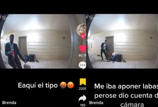 Mujer sorprende a vecino dejando basura en la entrada de su puerta